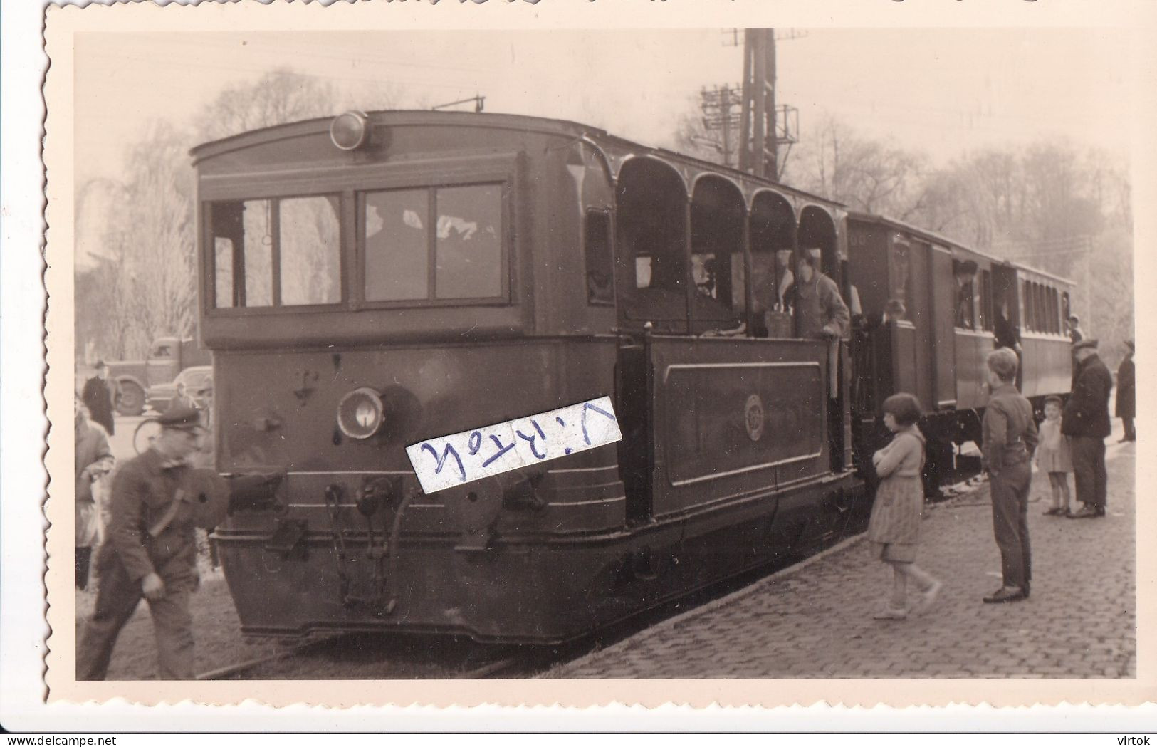 Hoeilaart 1957 : Arret & maneufres  : carte photo 1957 :     -    TRAM     (  voir scans )