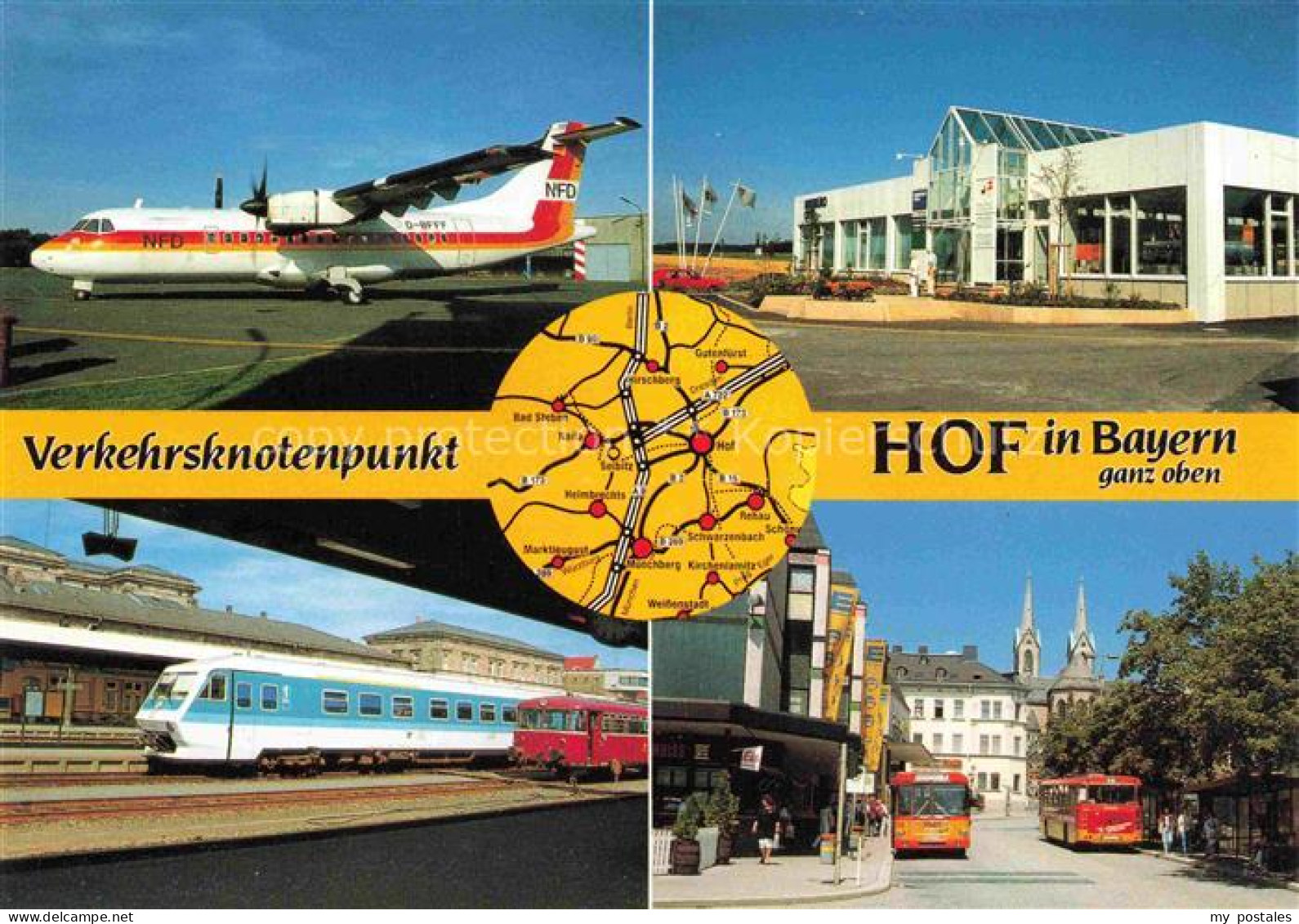 HOF  SAALE Bayern Verkehrsflugzeug Regionalflughafen Hof Pendolino Am Busbahnhof