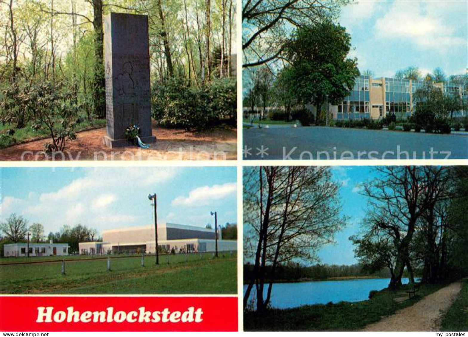 Hohenlockstedt Finnisches Ehrenmal Schule Industriegebaeude Partie am Wasser