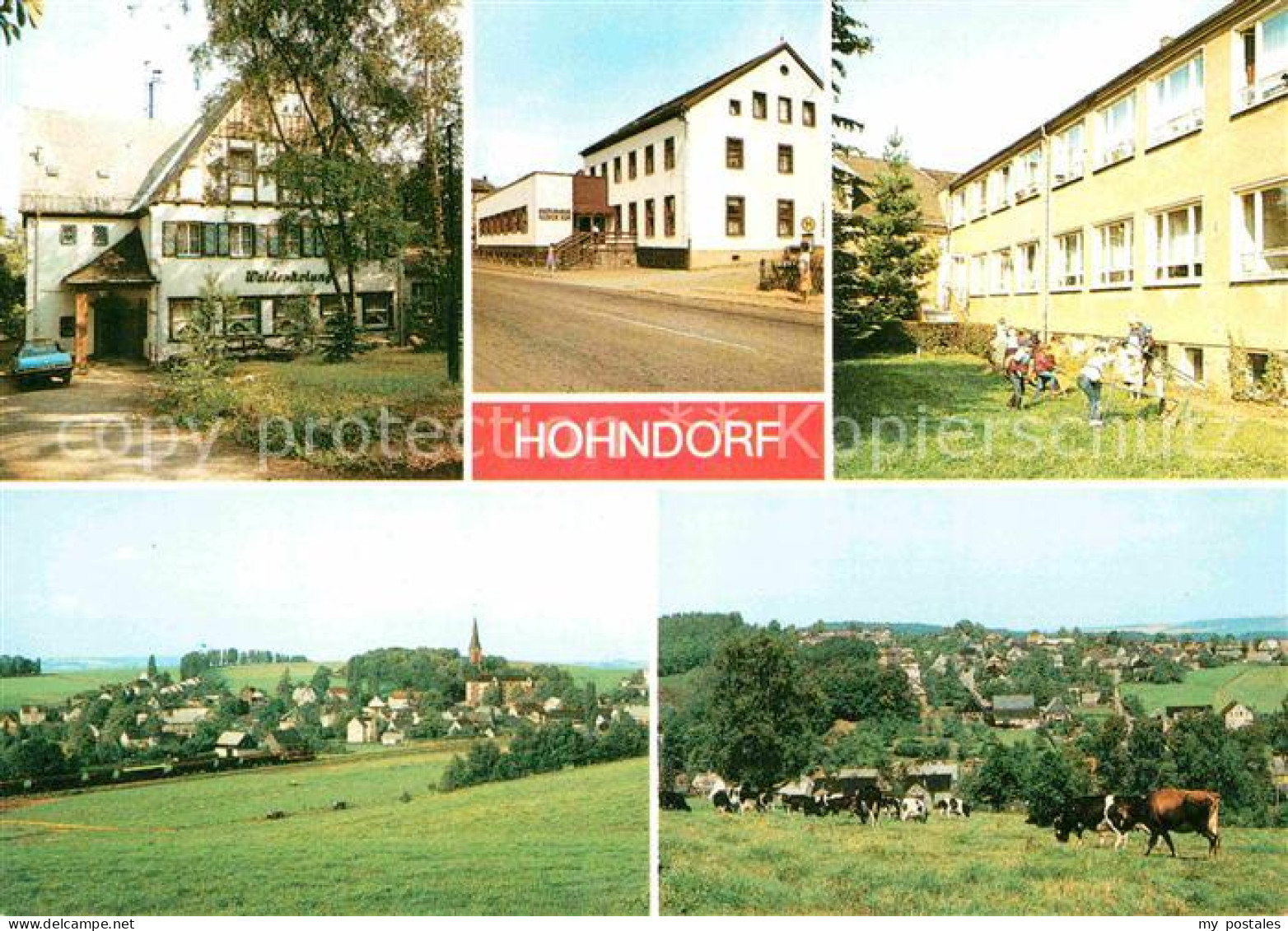 Hohndorf Stollberg Gaststaette Kulturhaus Kindergarten Teilansicht Wohngebiet Li