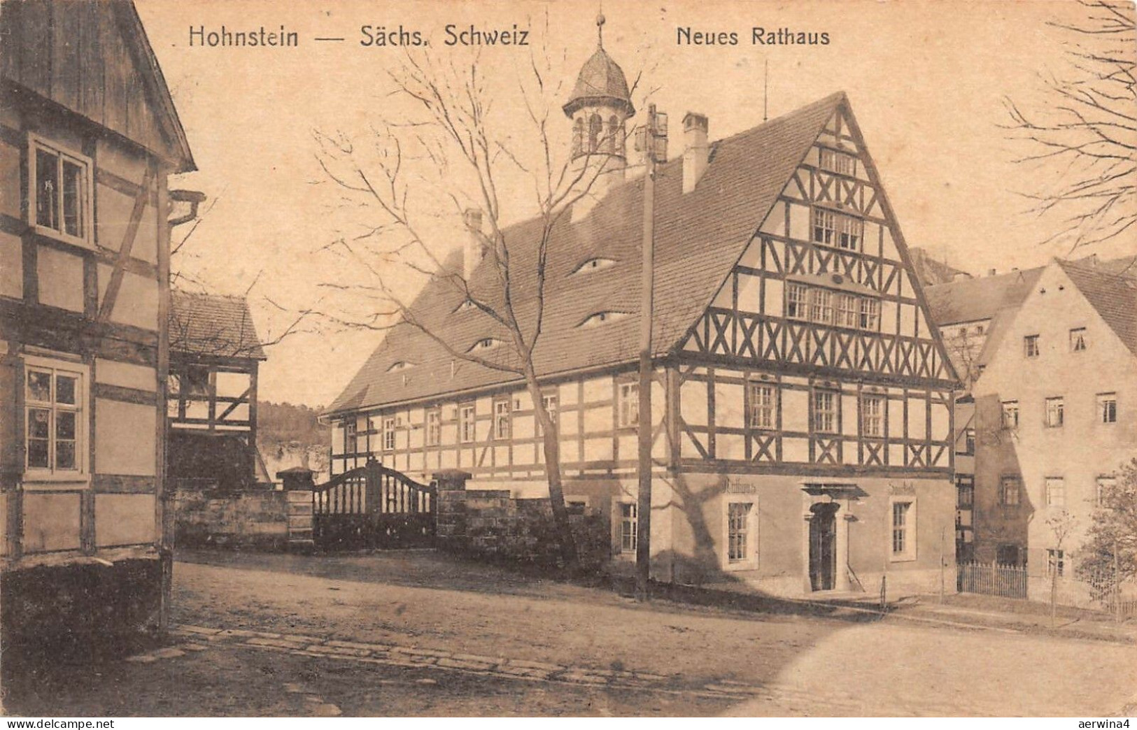Hohnstein Sächs. Schweiz Neues Rathaus Postkarte AK