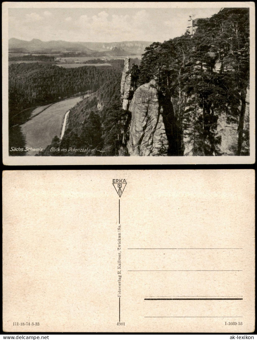 Hohnstein (Sächs. Schweiz) Sächsische Schweiz Blick ins Polenztal 1930