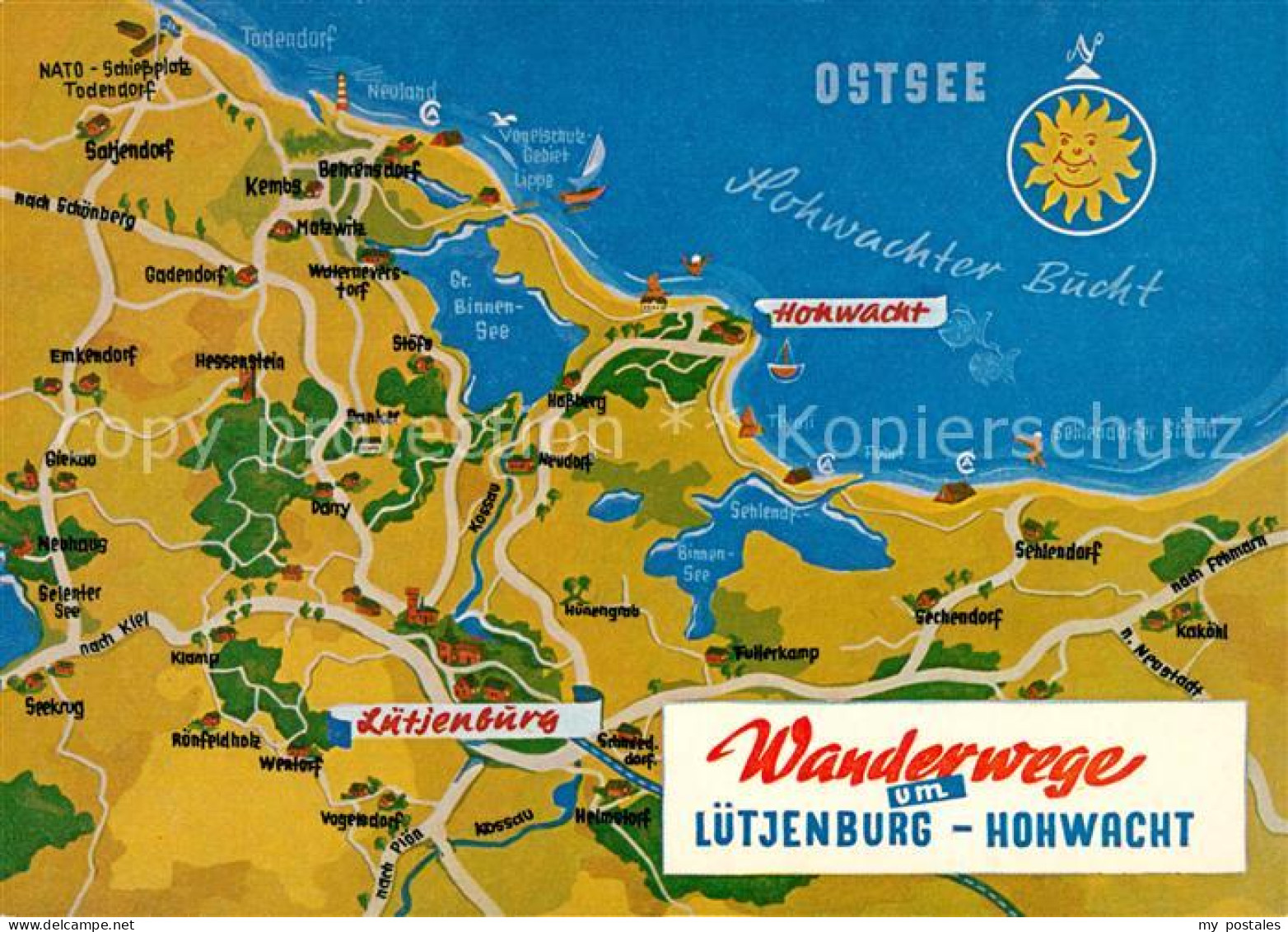 Hohwacht Ostseebad Luetjenburg Wanderwege Lageplan
