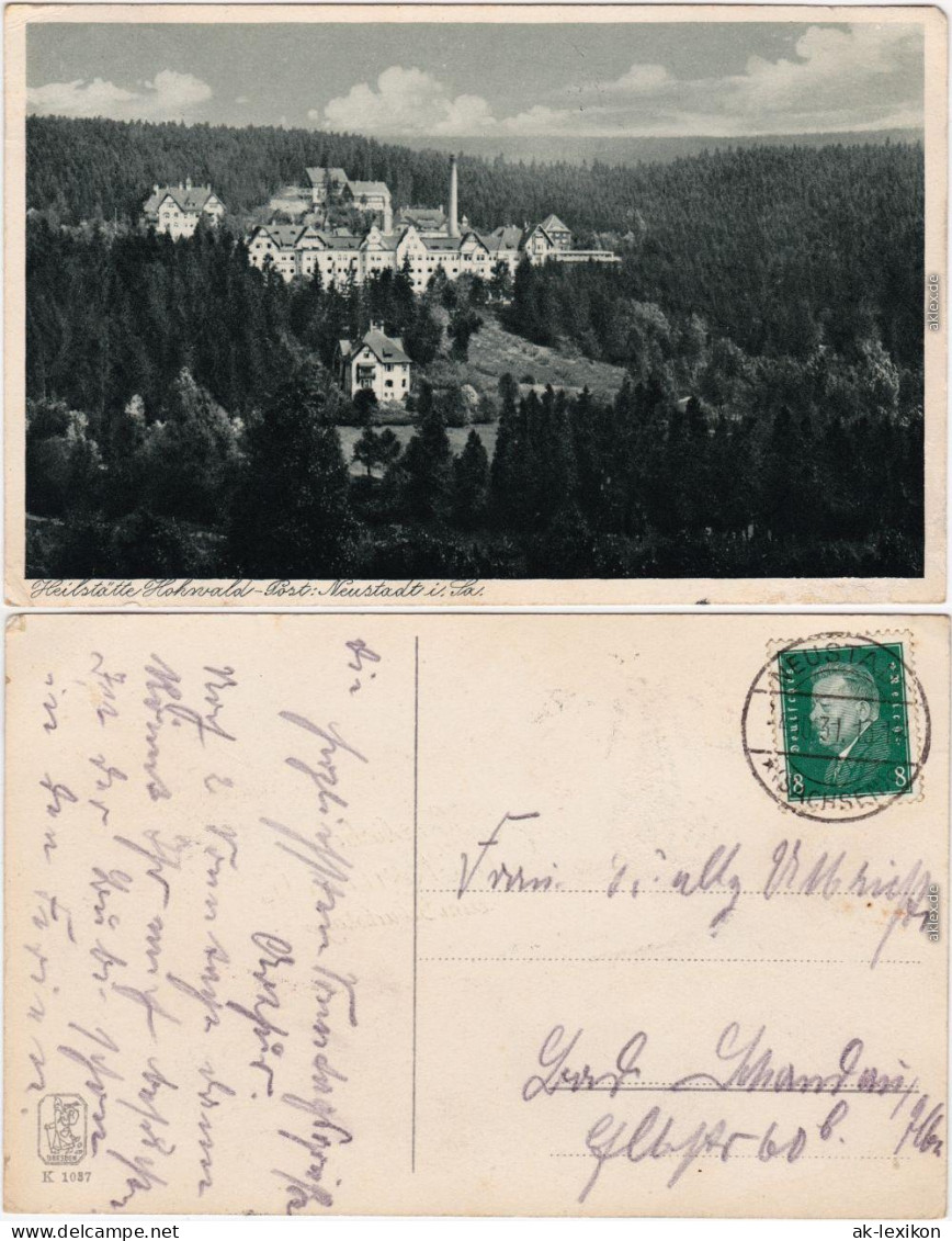 Hohwald (Sachsen) Blick auf die Heilstätte b Sebnitz Neustadt 1931