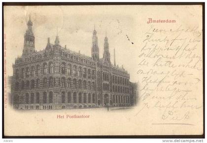 AMSTERDAM, Het Postkantoor, gel.um 1900, guter Zustand