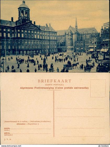 Postkaart Amsterdam Amsterdam Dam - Belebt 1913