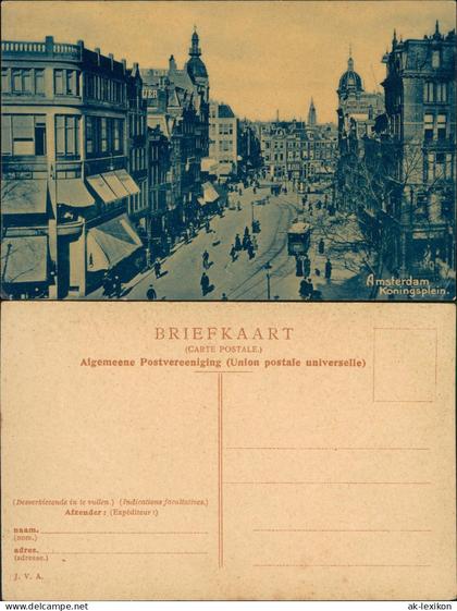 Postkaart Amsterdam Amsterdam Koningsplein. Tram 1911