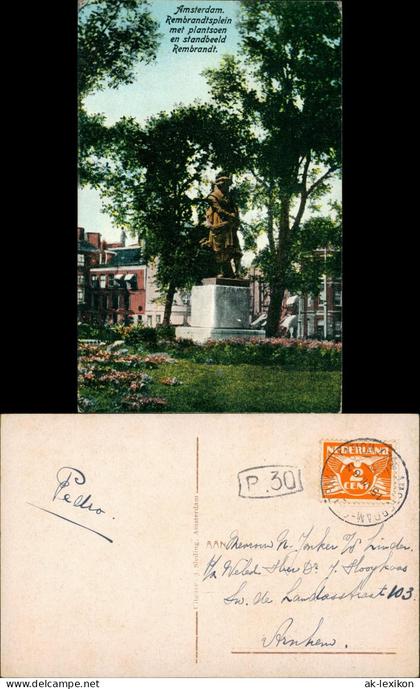 Postkaart Amsterdam Amsterdam Rembrandtplein 1920