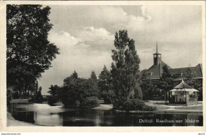 CPA Delfzijl Raadhuis met Voliere NETHERLANDS (728354)