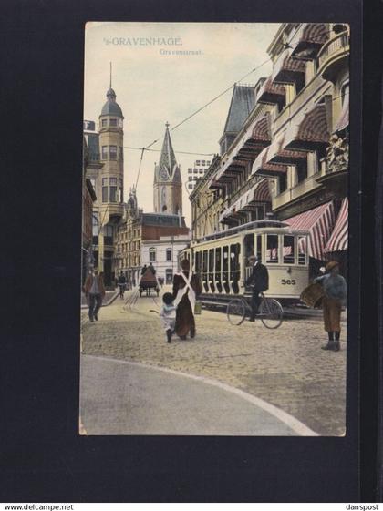 Niederlande AK s-Gravenhage Den Haag Gravenstraat Strassenbahn 1910