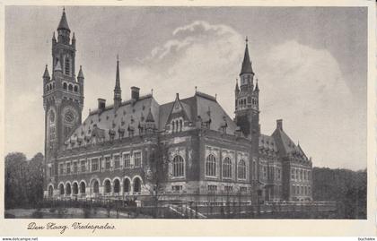 Niederlande Den Haag – Vredespaleis (Friedenspalast) – Luftpostkarte 1938 mit Jubiläumsmarke