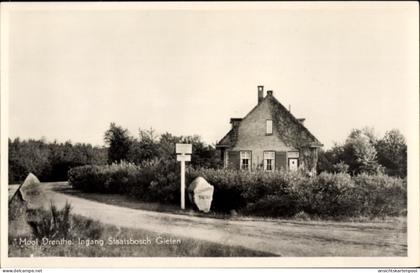CPA Gieten Drenthe Niederlande, Ingang Staatsbosch