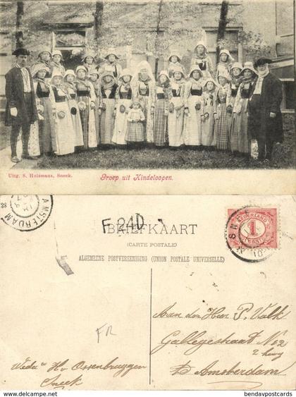 Nederland, HINDELOOPEN, Damesgroep in Klederdracht (1907) Ansichtkaart