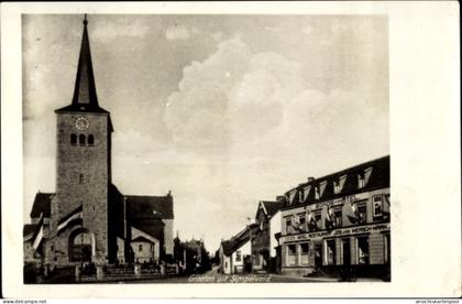 CPA Simpelveld Limburg Niederlande, Kirche, Häuser, Hotel