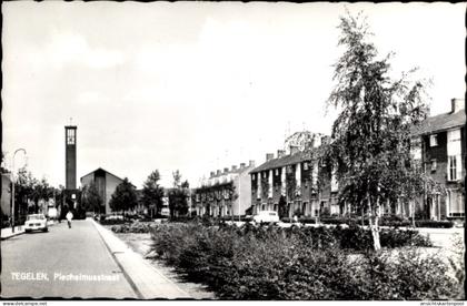 CPA Tegelen Limburg, Plechelmusstraat, Reihenhaussiedlung, Kirche