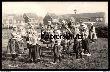 ALTE POSTKARTE MARKEN TANZ RINGELREIGEN RINGELREIHEN KINDER TRACHT traditional costume folclorique Nederland Zuiderzee