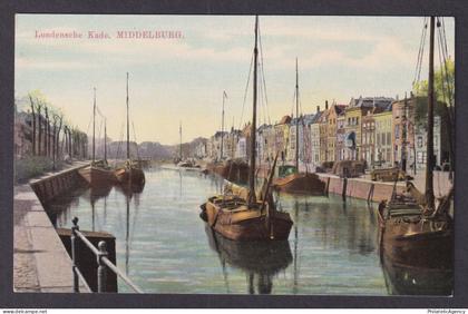 Vintage Postcard Netherlands Middelburg Londensche Kade