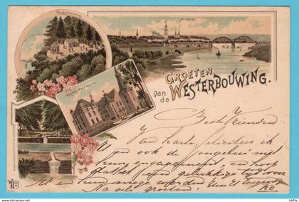 NEDERLAND prentbriefkaart Groeten van de Westerbouwing 1900 Oosterbeek - Bolsward