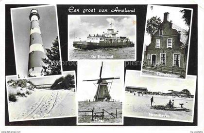 Ameland Friesland NL Vuurtoren Naar Zee De Friesland Molend Geveltje Strandleven