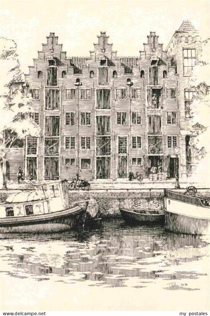 Amsterdam Niederlande Groenland Pakhuizen Kuenstlerkarte