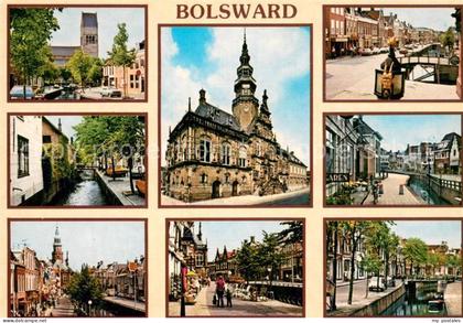 Bolsward Boalsert NL Orts und Teilansichten Rathaus Kanal