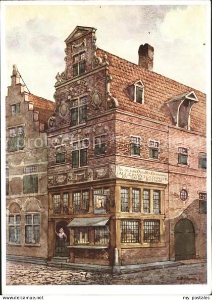 Deventer altes Steinhaus Kuenstlerkarte