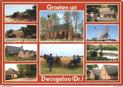 Dwingeloo Dorfpartien Kirche Feldarbeit Radioteleskop