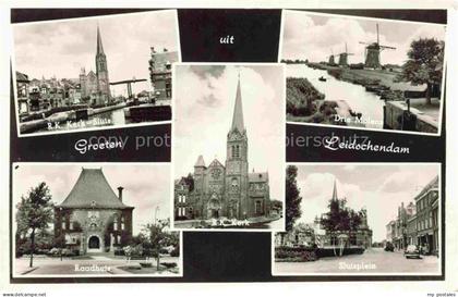 Leidschendam Noord-Holland NL R.K.-Kerk Sluis Drie-Molens Raadhuis Sluisplein Ka