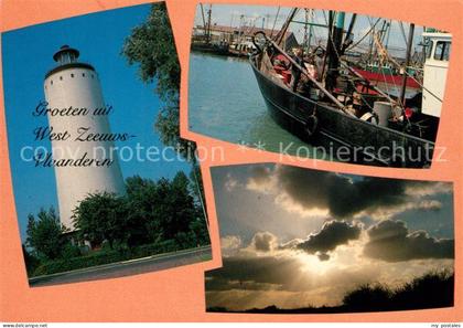 Oostburg Sluis Watertoren Vissersboot te Breskens Avondlucht met duinrand