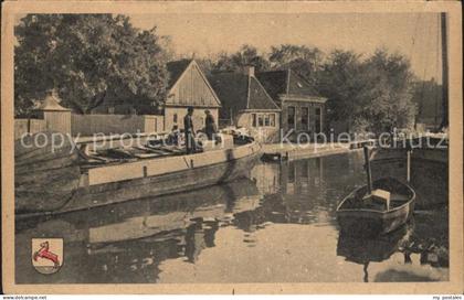 Zeilroede Hindeloopen Partie am Kanal Kahn Wappen