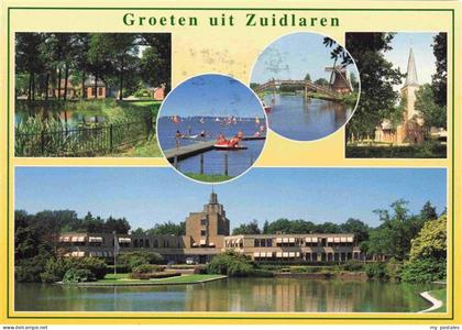 Zuidlaren Park Panorama Seebruecke Windmuehle Kirche Hotelanlage