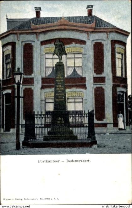 CPA Dedemsvaart Overijssel Niederlande, Postamt, Denkmal