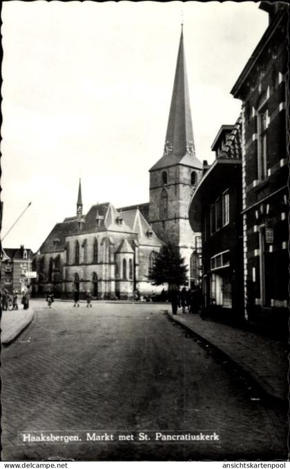 CPA Haaksbergen Overijssel, Markt met St. Pancratiuskerk