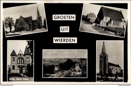 CPA Wierden Overijssel, Kirchenansichten, Panorama