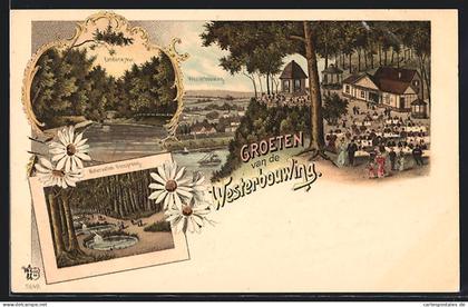 Lithographie Renkum, Ansichten vom Restaurant Westerbouwing