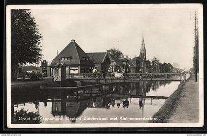 AK Sappemeer, Gezicht Zuiderstraat met Kleinemeersterbrug