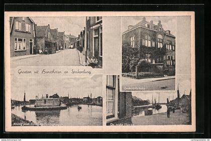 AK Bunschoten en Spakenburg, De oude Haven, Gemeentehuis, Hoekstraat