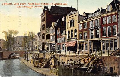 Nederland - UTRECHT - Oude Gracht - Grand Bazar Français en Diaconie voor oude mannen en vrouwen