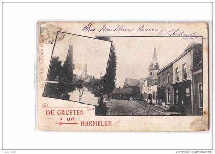 PAYS BAS Harmelen (Woerden) Gruss, Gruiten uit, Multivue, ed Blitz, 1905, dos 1900