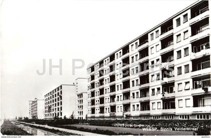 Weesp - Sinnis Velderstraat - apartment blocks - real photo postcard - old postcard - Netherlands - unused