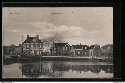 AK Woerden, Stationsweg, Panorama