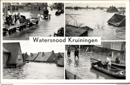 CPA Kruiningen Zeeland Niederlande, Watersnood, Hochwasser
