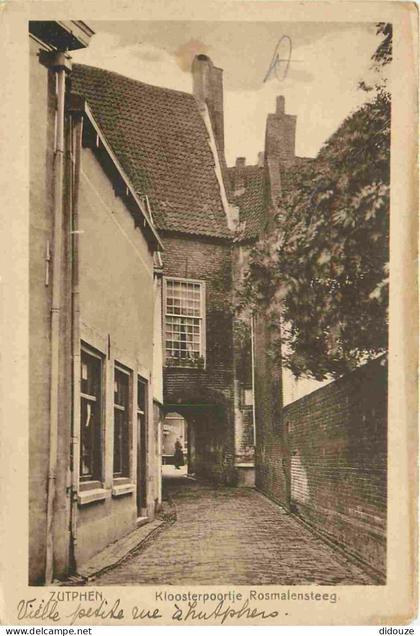 Carte Postale Ancienne - Pays-Bas - Gueldre - Zutphen - Kloosterpoortje rosmalensteeg Vieille petite rue à zutphen - CPA