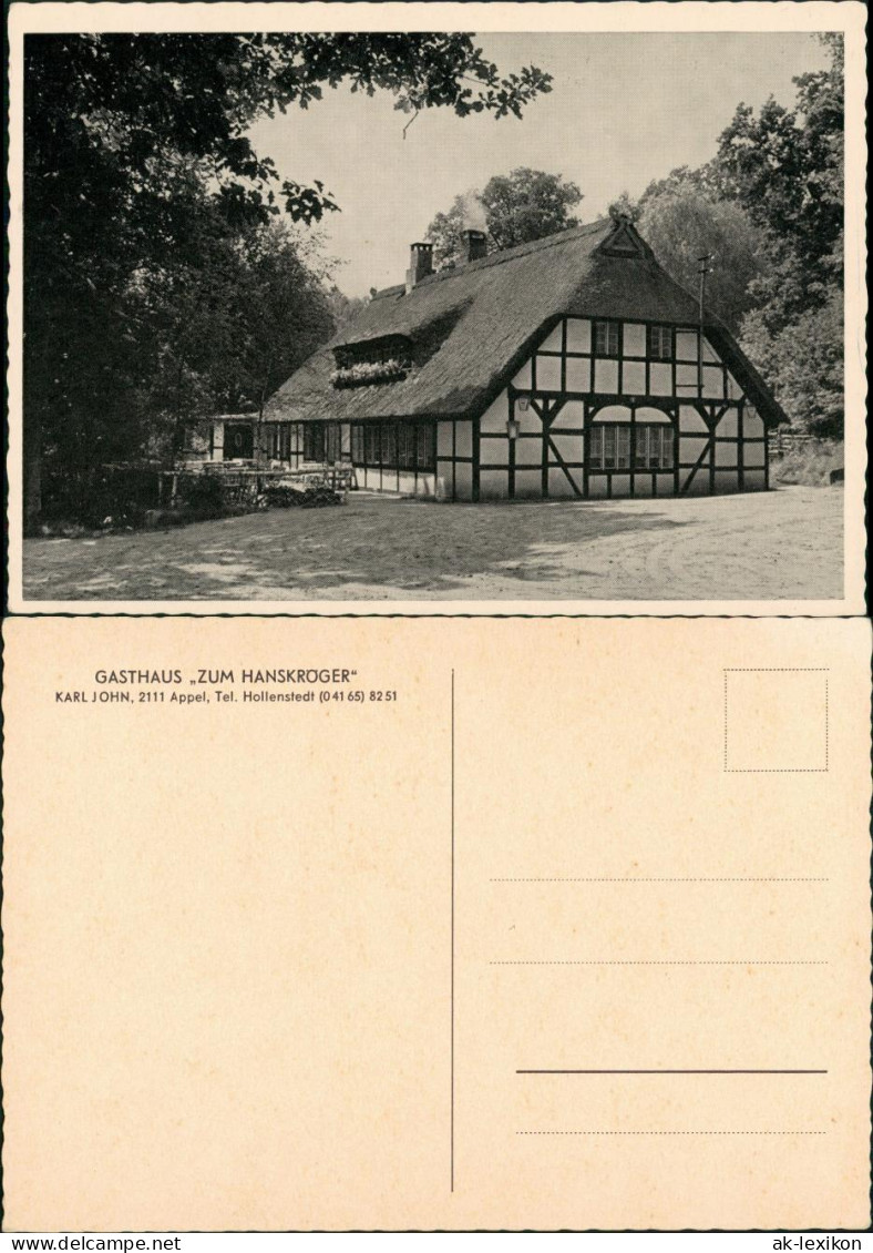 Hollenstedt GASTHAUS ZUM HANSKRöGER Karl John 2111 Appel bei Hollenstedt 1955