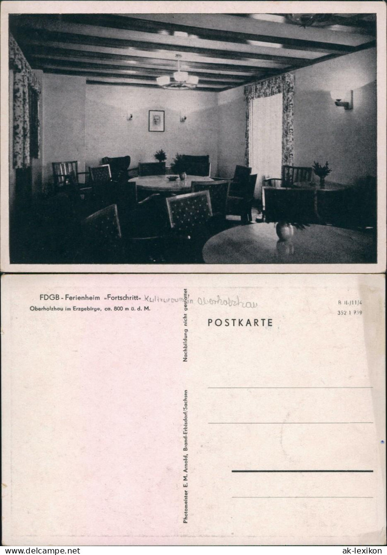 Holzhau-Rechenberg-Bienenmühle Innenansicht - FDGB Ferienheim Fortschritt 1955