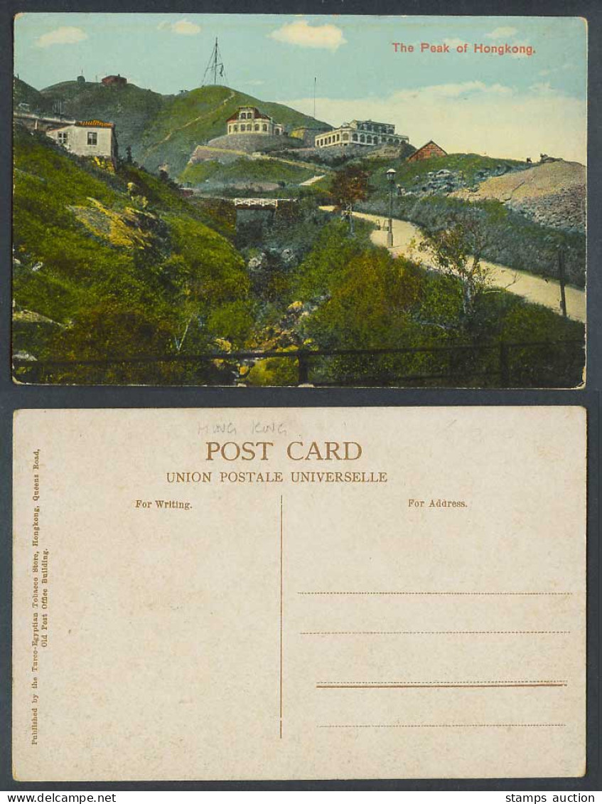 Hong Kong China Old Colour Postcard The Peak of Hongkong Bridge Houses Buildings