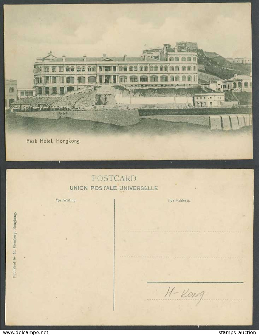 Hong Kong China Old Postcard Peak Hotel Building Published M. Sternberg Hongkong