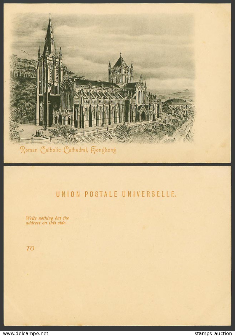 Hong Kong Old UB Postcard Roman Catholic Cathedral Church, Hongkong China