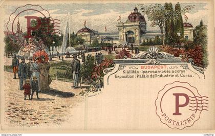 HUNGRIA // HUNGARY. Budapest, Kiallitas, Iparcsarnokes a corso, exposition, litho