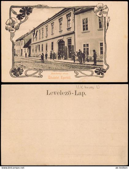 Postcard Erlau Ungarn Eger (Egri) Széchenyi utcza 1902  Magyar Ungarn